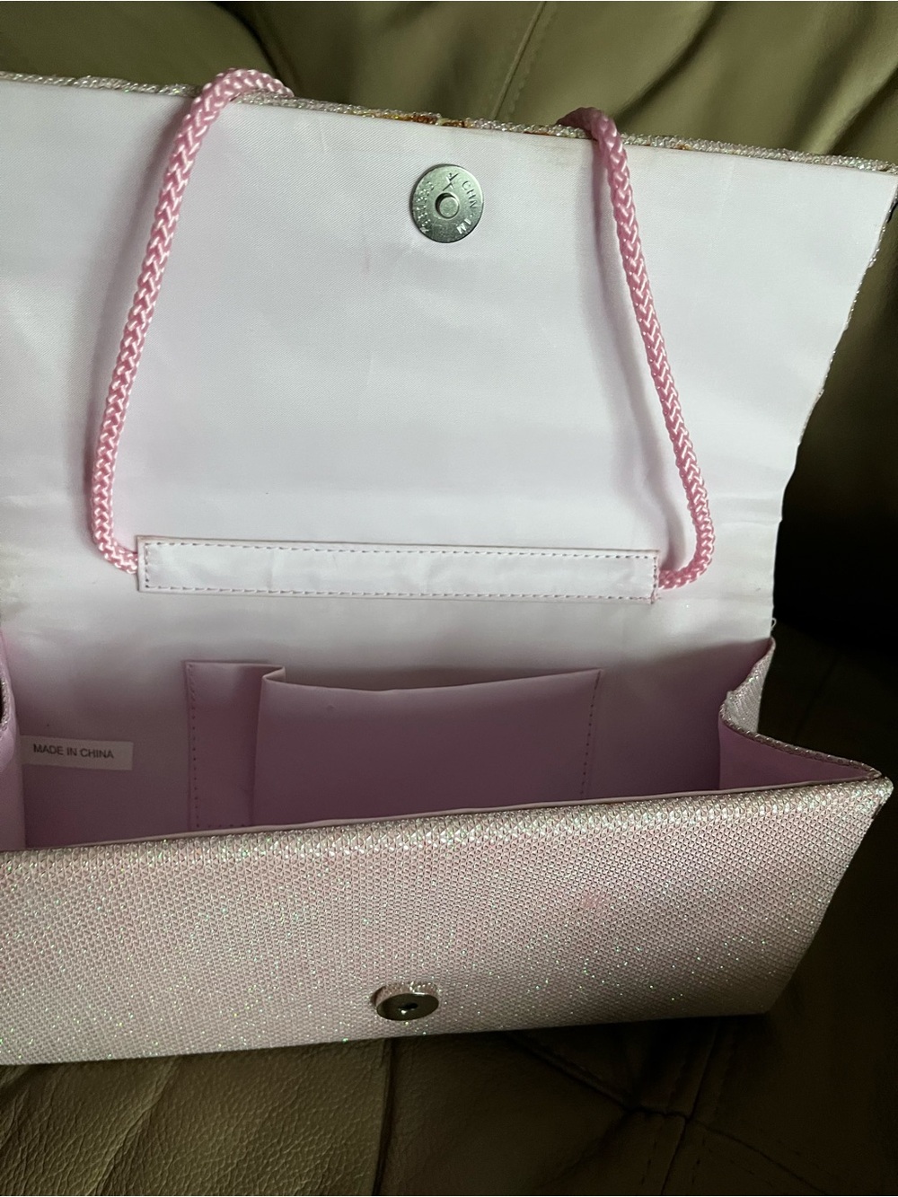 Harvé Benard Blush Pink Evening Clutch Purse NWT | Satin Pleated Knot Front Form - Picture 8 of 10